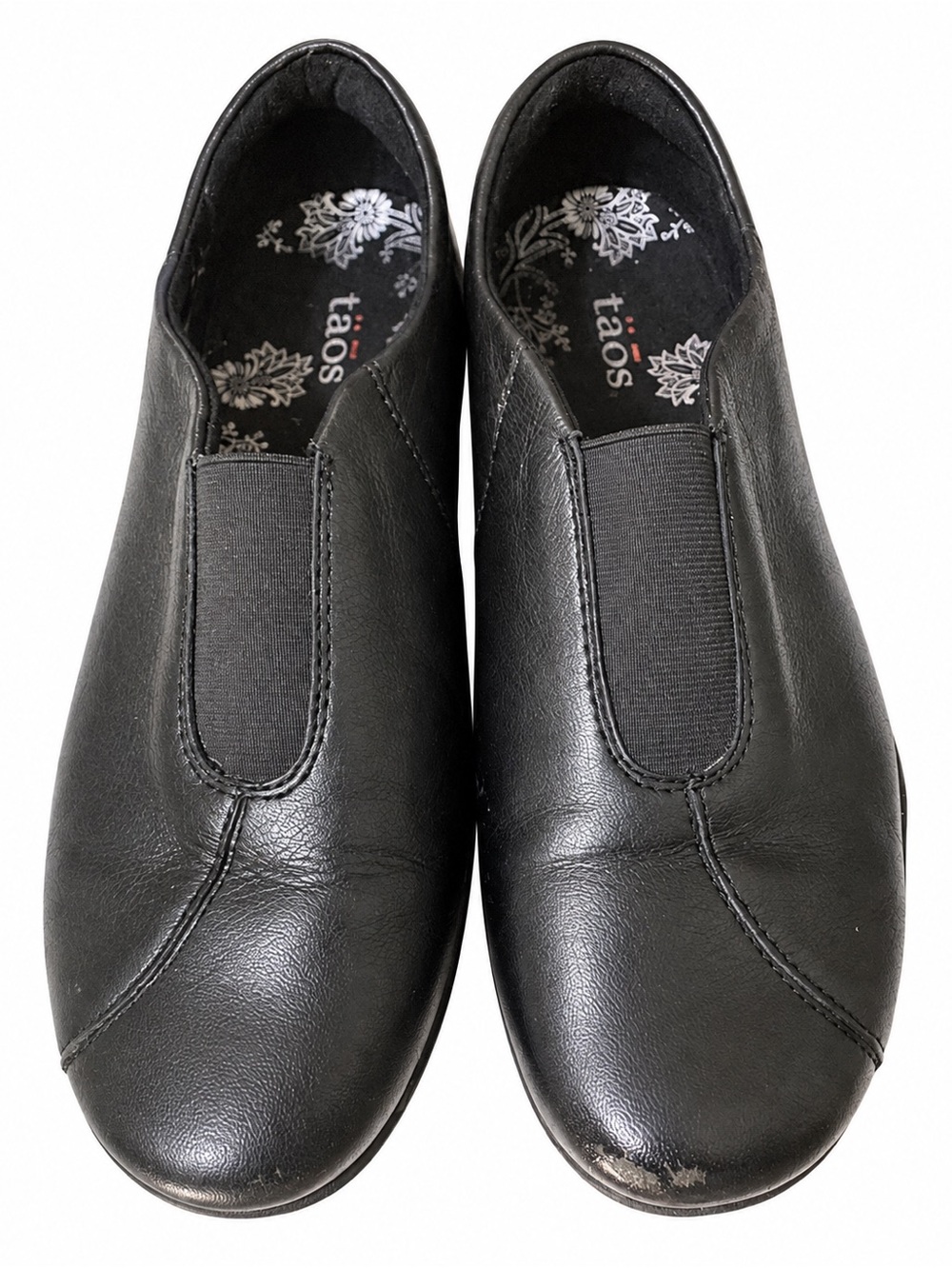 Taos Town Center Women’s Black Leather Slip-On Comfort Shoes Size 10